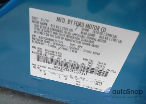 2019 Ford Ecosport Se from USA, damaged, VIN MAJ3S2GE0KC277341